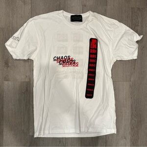 SWISH by Sorella Chaos Graphic T-shirt Size Large Mens Cotton White NWOT